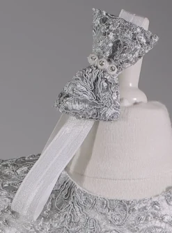 Robe cérémonie petite fille dentelle paillette + bandeau