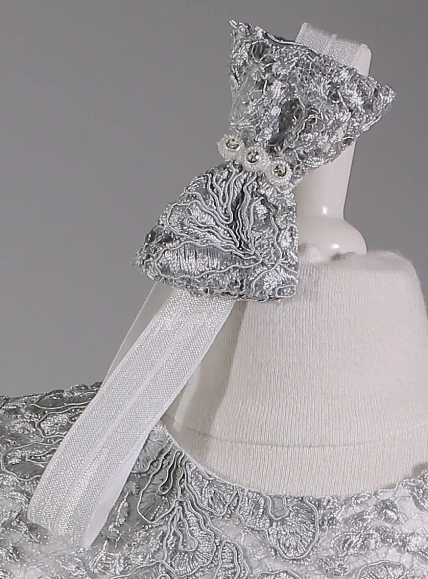 Robe cérémonie petite fille dentelle paillette + bandeau