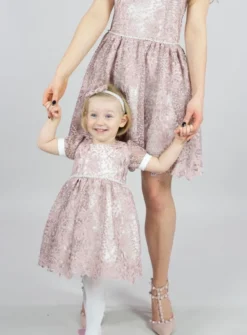 Robe cérémonie petite fille dentelle paillette + bandeau