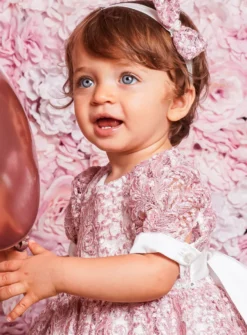 Robe cérémonie petite fille dentelle paillette + bandeau