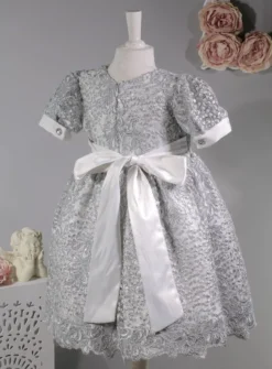 Robe cérémonie petite fille dentelle paillette + bandeau
