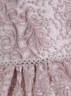 Robe cérémonie petite fille dentelle paillette + bandeau