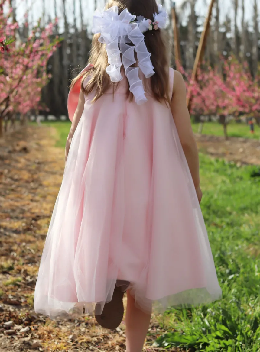 Robe cérémonie petite fille Doris avec gros noeud