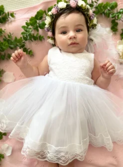 Robe cérémonie petit fille Mina dentelle - Gamme Luxe