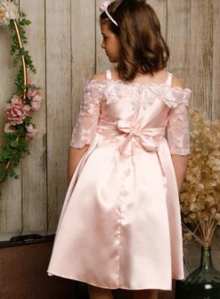 Robe cérémonie princesse fille Lyanna manches longues