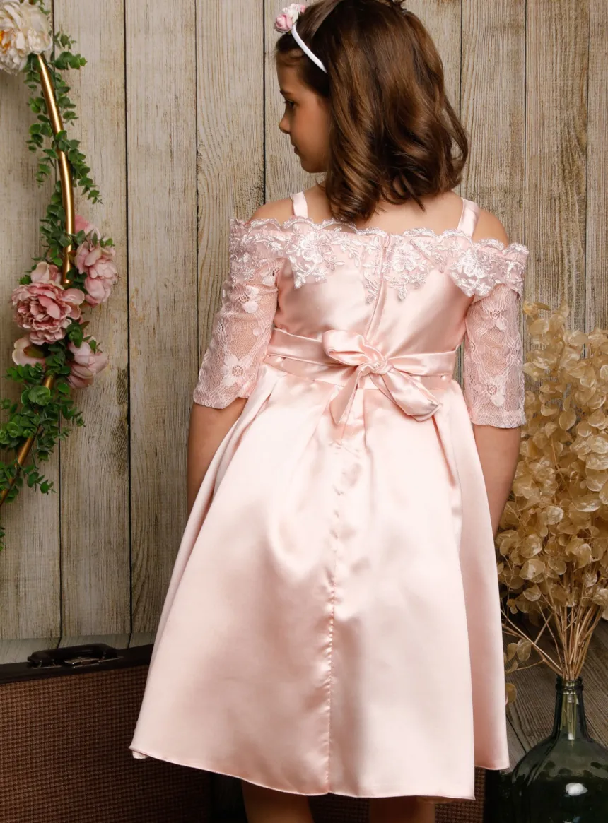 Robe cérémonie princesse fille Lyanna manches longues