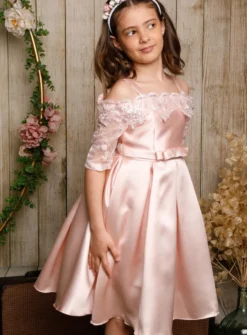 Robe cérémonie princesse fille Lyanna manches longues