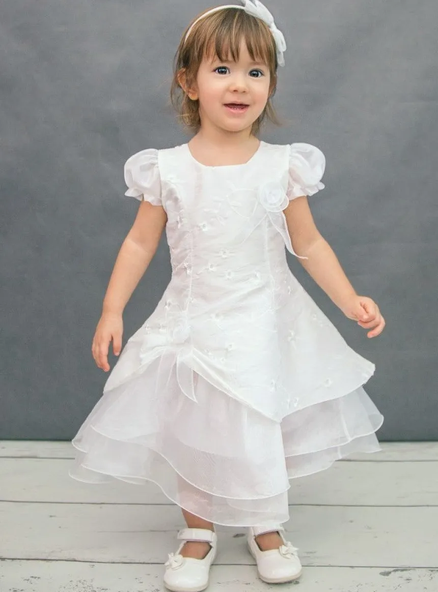 Robe de baptême blanche et brodée Morgane Blanc 3 mois