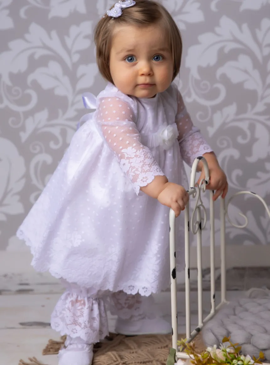Robe de baptême + bloomer dentelle