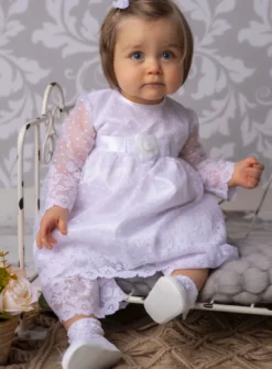 Robe de baptême + bloomer dentelle
