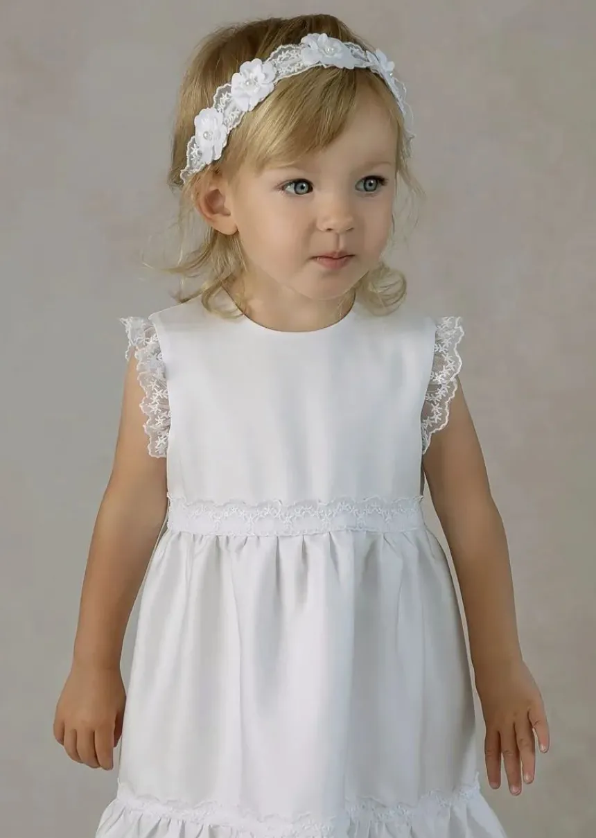 Robe de baptême courte blanche Léa