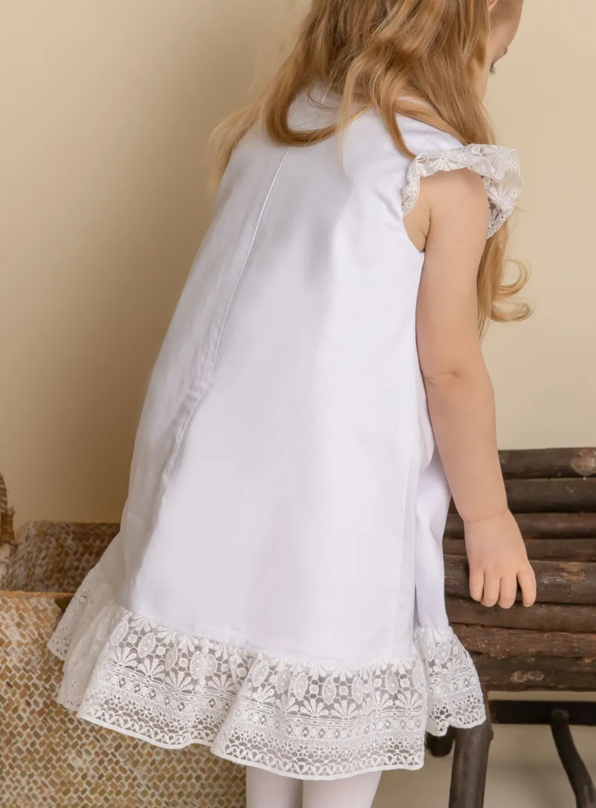 Robe de baptême Lilou coton et dentelle