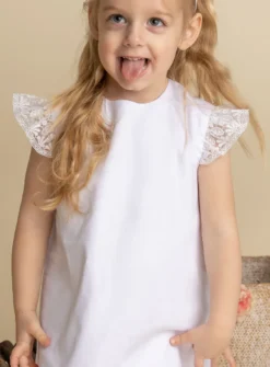 Robe de baptême Lilou coton et dentelle