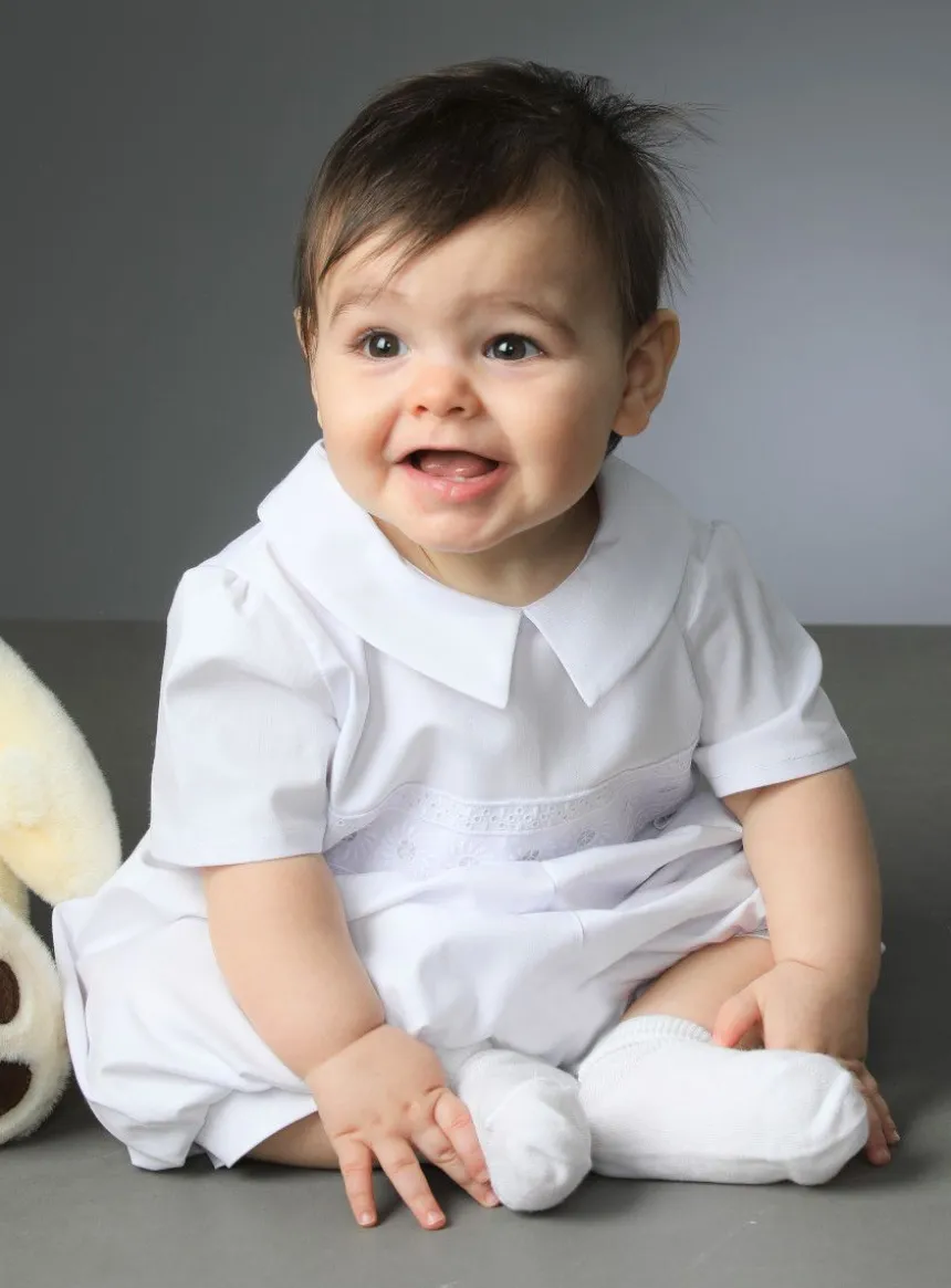 Robe de baptême longue barboteuse + jupe