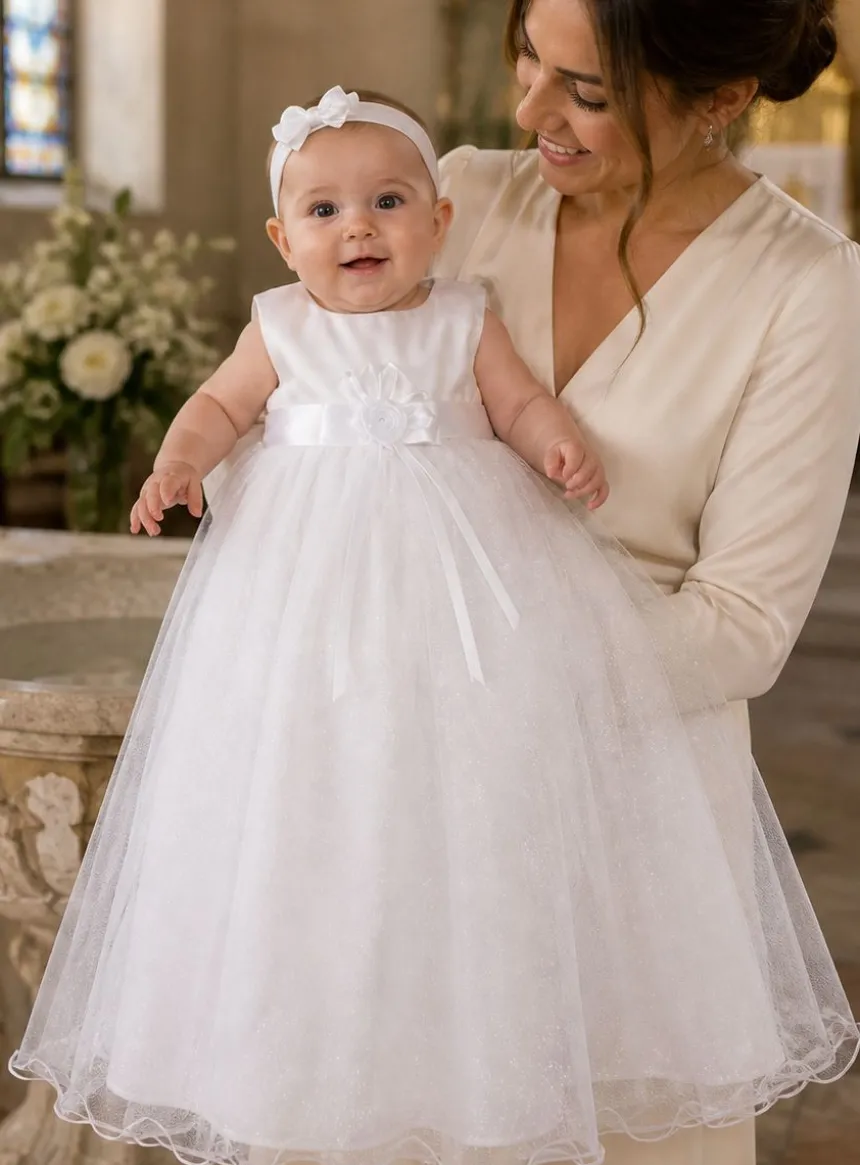 Robe de baptême longue paillette julia
