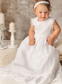Robe de baptême longue traditionnelle Léa