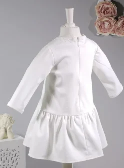 Robe de baptême manches longues dentelle