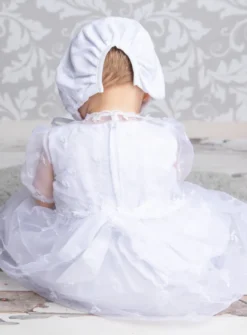Robe de baptême traditionnelle Adèle avec Cape et bonnet