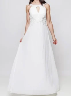 Robe de cocktail longue femme Hilarion Ivoire - Ecru