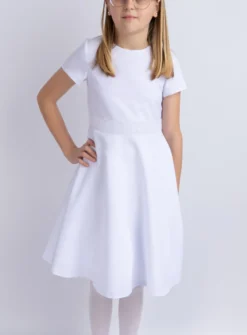 Robe de communion courte Jane + ceinture dentelle - Collection Création