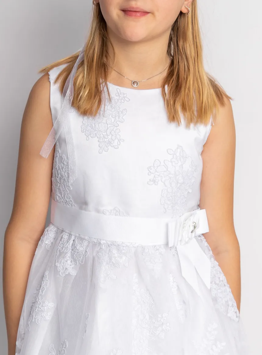 Robe de communion courte Sofia dentelle Blanc 8 ans