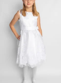 Robe de communion courte Sofia dentelle Blanc 8 ans