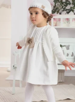 Robe de cérémonie bébé Mathide + boléro + bonnet