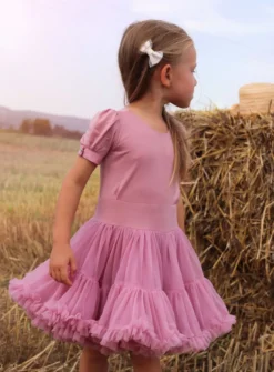 Robe de cérémonie bouffante pour petite fille + bandeau