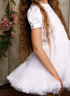 Robe de cérémonie bouffante pour petite fille + bandeau