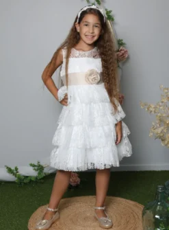 Robe de cérémonie dentelle fille