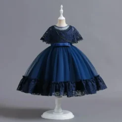 Robe de cérémonie fille avec cape dentelle Ninon