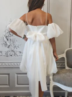 Robe de cérémonie fille bouffante et manches tombantes