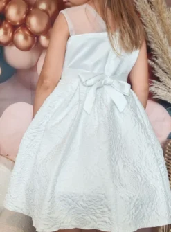 Robe de cérémonie fille broderie et fleurs