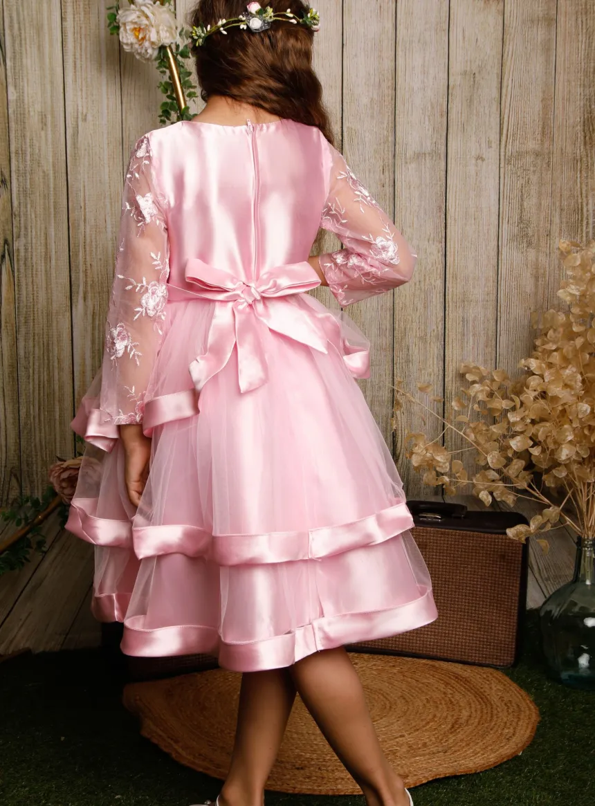 Robe de cérémonie fille manches longues Diane