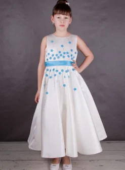 Robe de cérémonie fille Paulina Bleu turquoise 2 ans