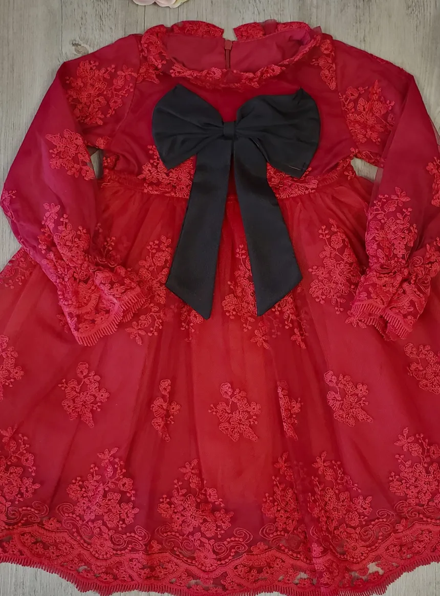 Robe de cérémonie manches longues dentelle Isis