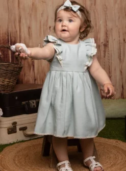 Robe de cérémonie été vert pastel petite fille collection Songe