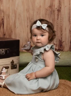 Robe de cérémonie été vert pastel petite fille collection Songe
