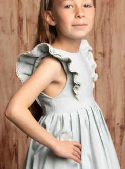 Robe de cérémonie été vert pastel petite fille collection Songe