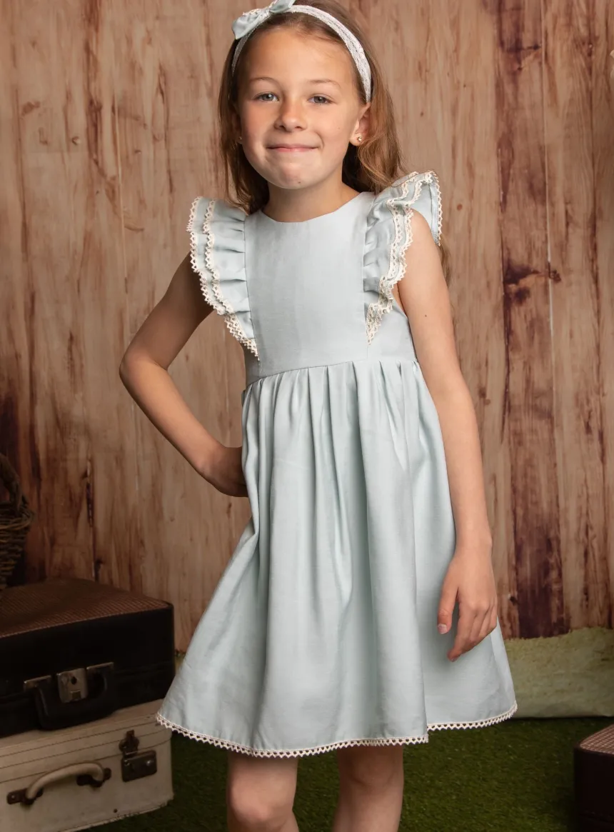 Robe de cérémonie été vert pastel petite fille collection Songe