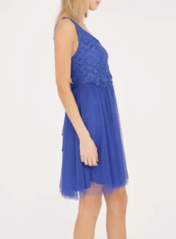 Robe demoiselle d'honneur courte femme tulle et dentelle