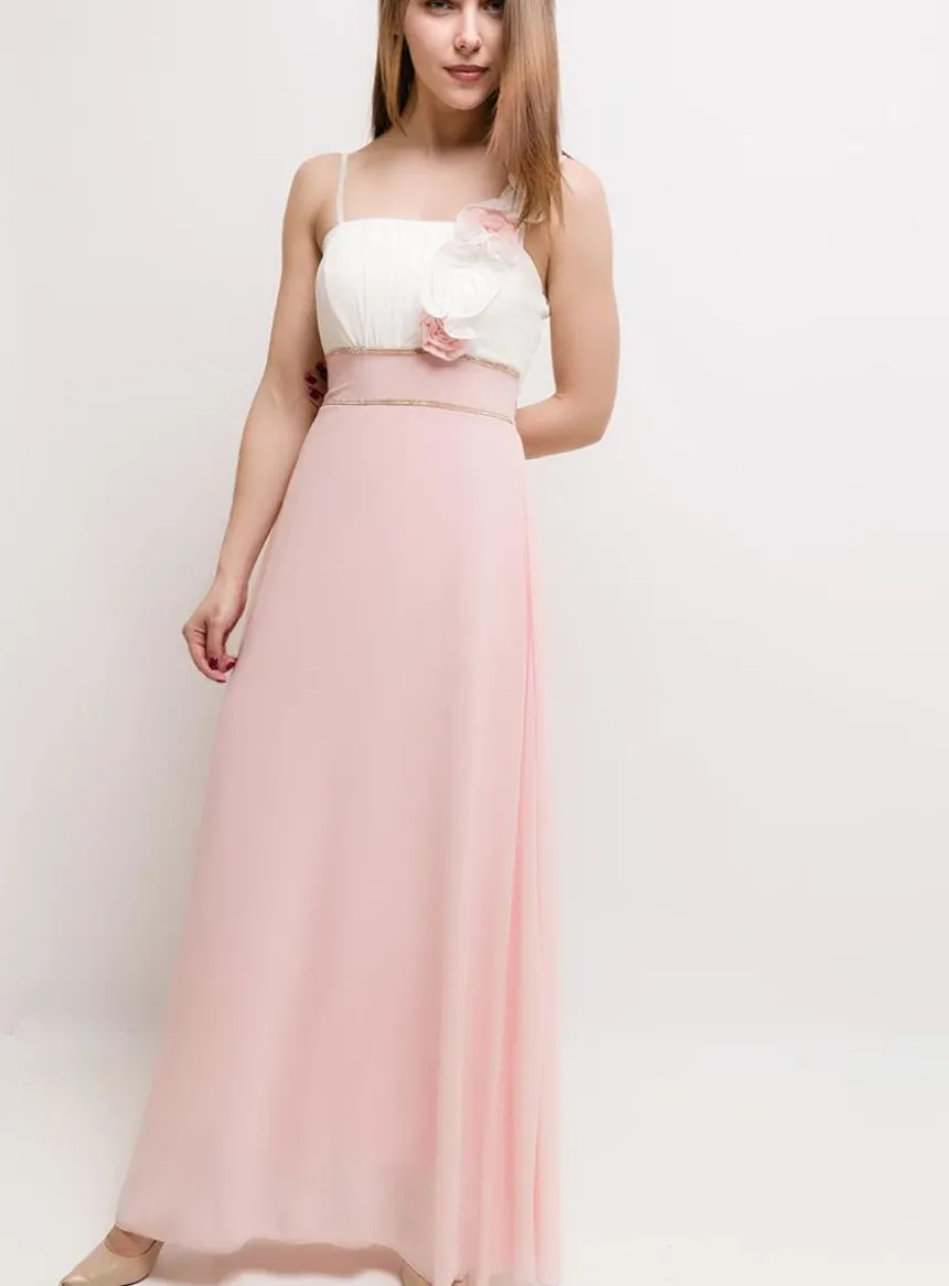 Robe demoiselle d'honneur longue femme mousseline