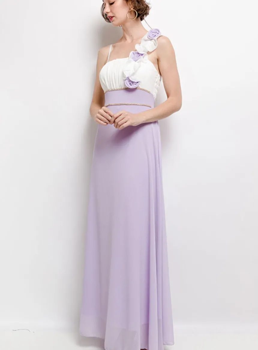 Robe demoiselle d'honneur longue femme mousseline