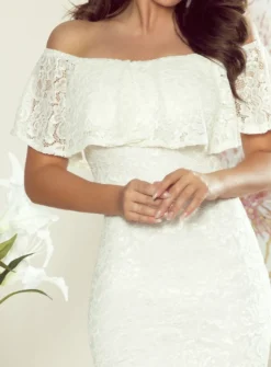Robe dentelle femme épaules dénudées