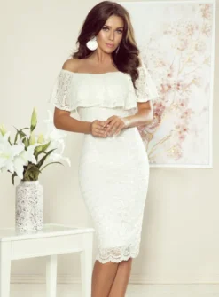 Robe dentelle femme épaules dénudées