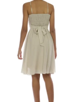 Robe de soirée courte femme Adèle Beige