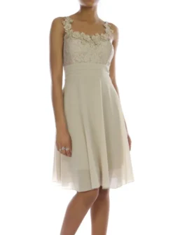 Robe de soirée courte femme Adèle Beige