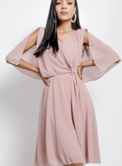 Robe de soirée courte femme cape