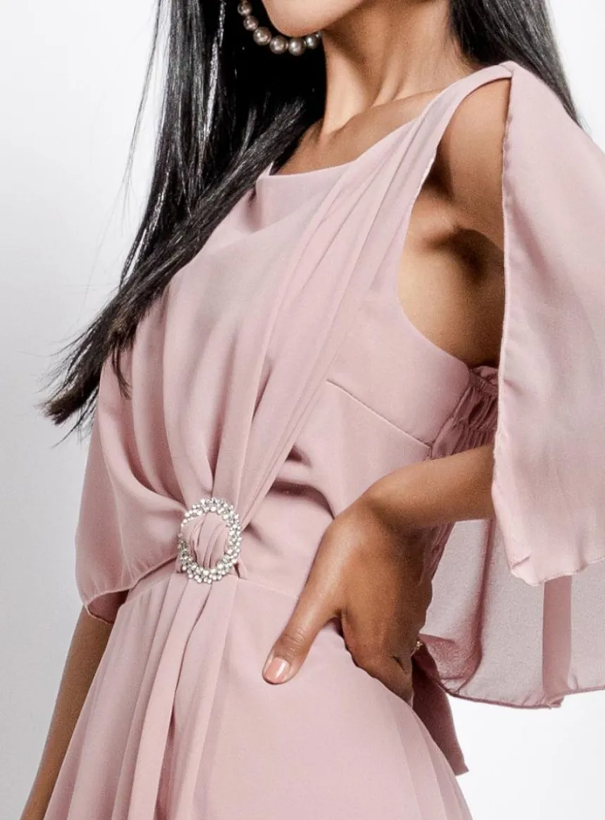 Robe de soirée courte femme cape