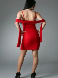 Robe de soirée courte femme Elina + étole